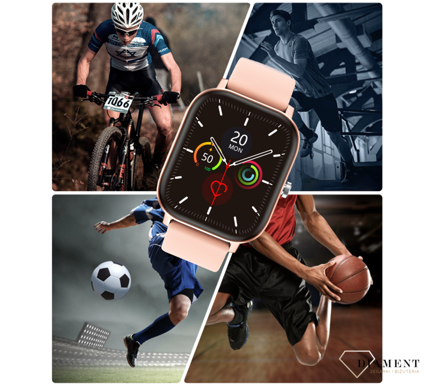 Smartwatch Rubicon 'Różowy Smartwatch' RNCE67 różówy ⌚✓ Bluetooth ✓ (3).png